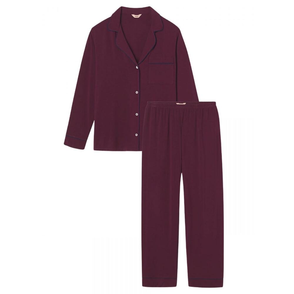 Eberjey Women's Mulberry Navy Gisele Long Pajama Set Size XS